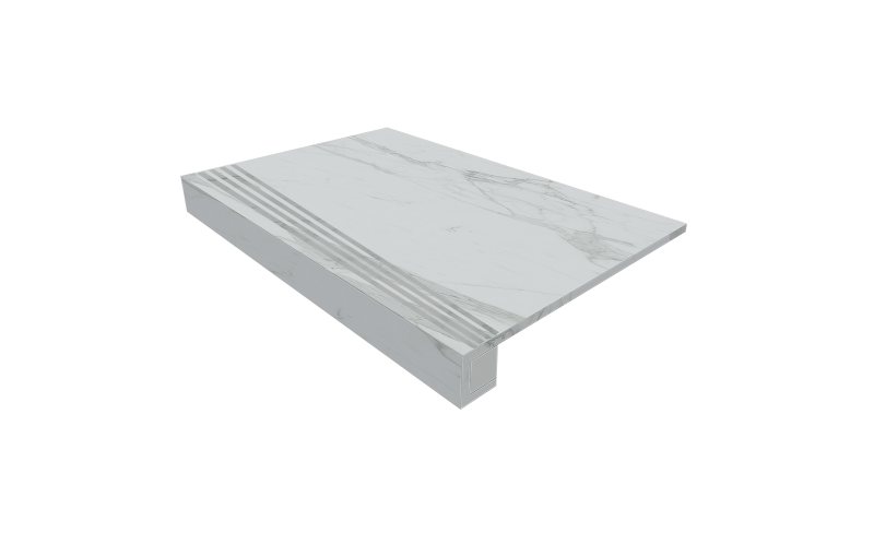 Ступень Montis Luna Black LN04 33x120 неполированная+Подступенок 14.5x120