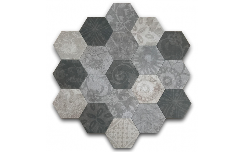 Керамогранит Atlas Hexagon Patchword Cold 22X25