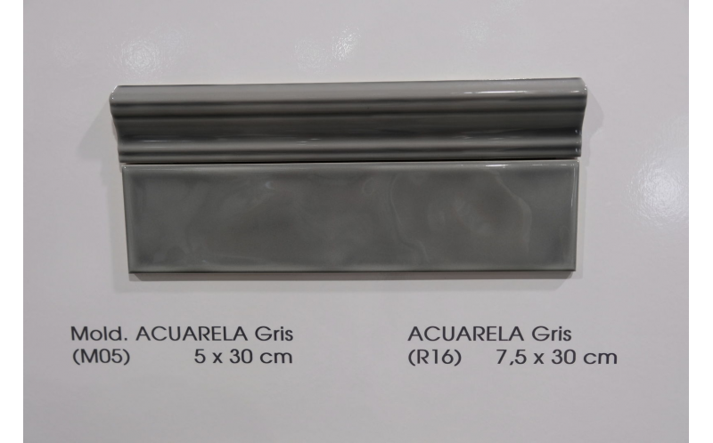 Бордюр Acuarela Mold Gris 5x30