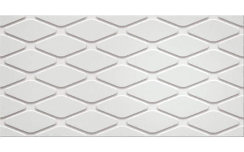 Настенная Плитка 3D White Rhombus Matt / 3Д Вайт Ромбус Матт (600010002253) 30,5X56