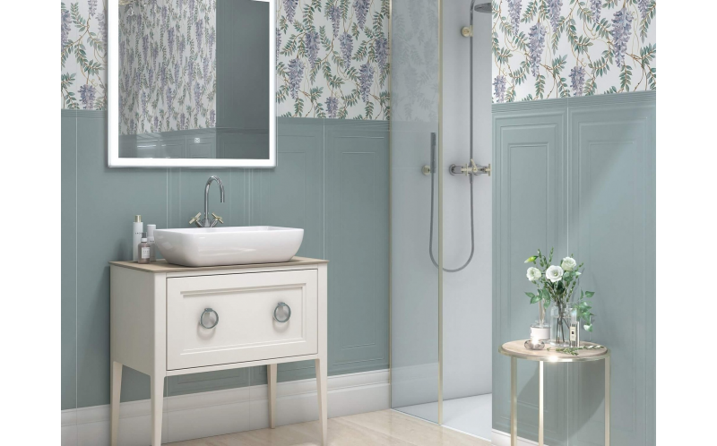 Настенная плитка Монфорте 14000R Белый Блестящий Обрезной 40x120