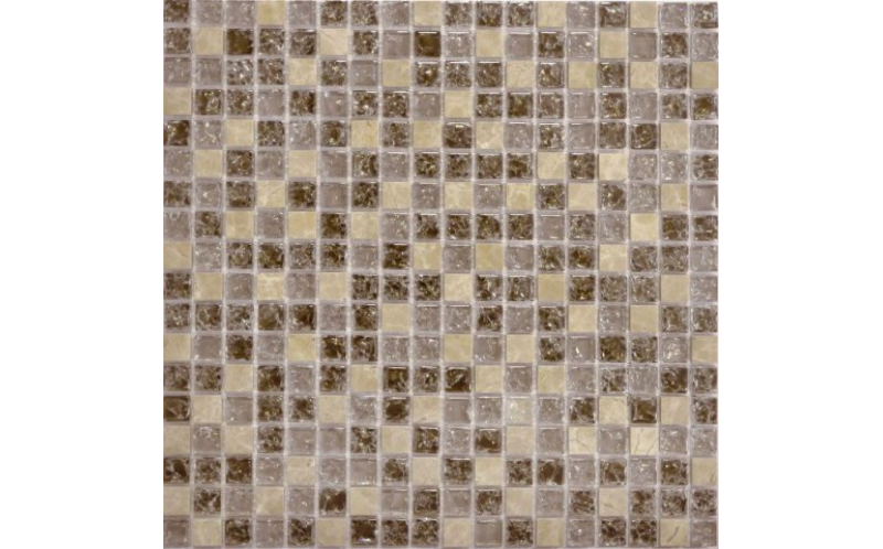 Стеклянная мозаика с камнем Qsg-013-15/8 (чип 15X15X8 мм) 30,5x30,5