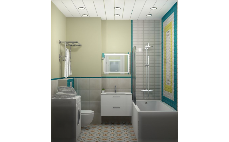 Настенная плитка Клемансо 16057 Бирюзовый Грань 7,4x15