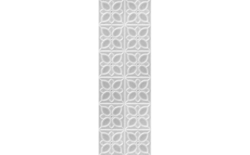 Настенная плитка Lissabon Рельеф Квадраты Серый 25X75 (LBU093D)