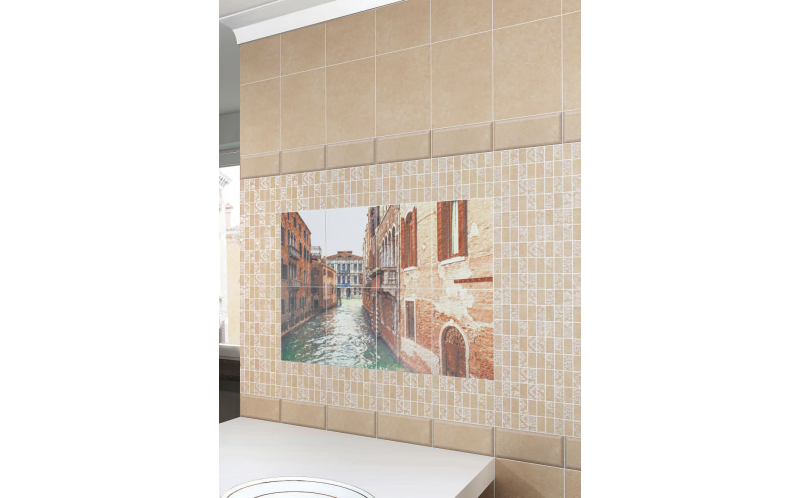 Настенная плитка Золотой Пляж 8274 Темный Бежевый Структура 20x30