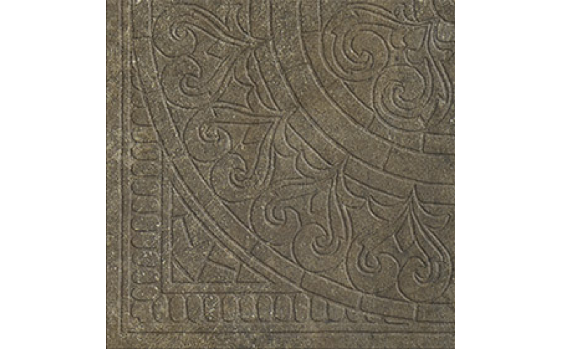 Apogeo Angolo Rosone Rilievo In Tinta Dark Brown 35*35