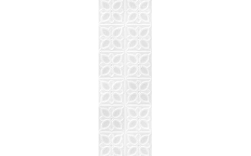 Настенная плитка Lissabon Рельеф Квадраты Белый 25X75 (LBU053D)