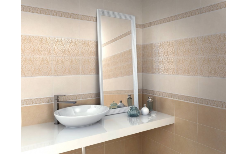 Настенная плитка Золотой Пляж 8274 Темный Бежевый Структура 20x30