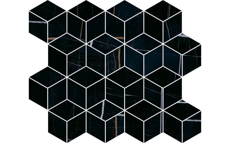 Декор Греппи T017\14026 Черный Мозаичный 37,5x45