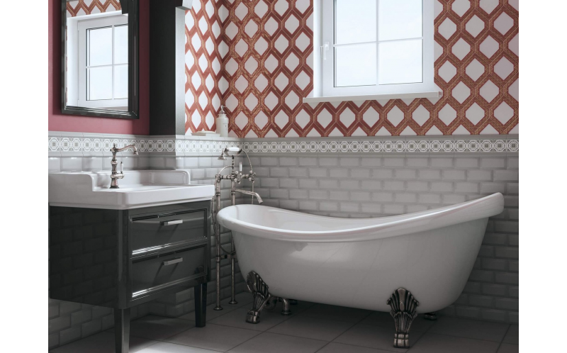 Настенная плитка Клемансо 16057 Бирюзовый Грань 7,4x15