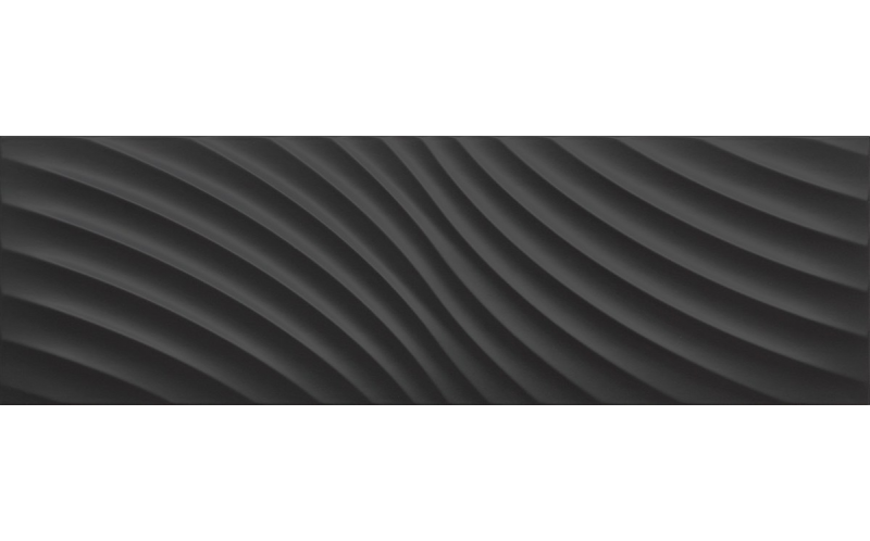 Плитка настенная Icon Glossy Waves Black 25.2x80x1