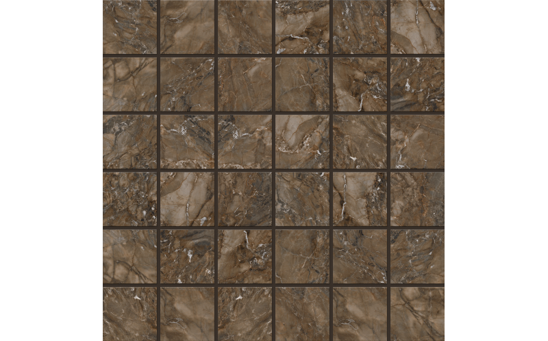 Мозаика BR04 Bernini Dark Brown неполированная (5х5) 30x30