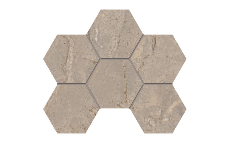 Мозаика BR02 Bernini Hexagon Beige неполированная 25x28,5