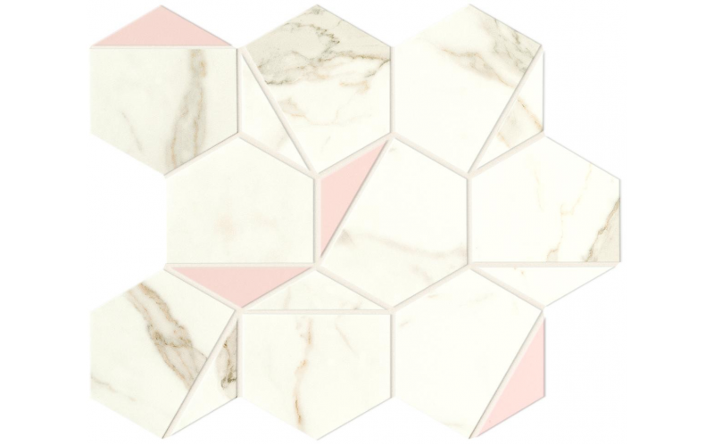 Мозаика Marvel Shine Calacatta Prestigio Rose Hex Silk (A4WS) 25,1x29