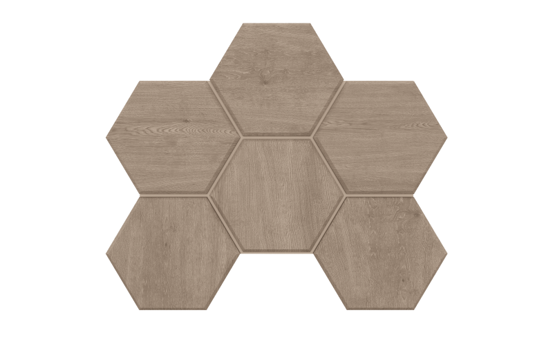 Мозаика Classic Wood Dark Grey Hexagon CW02 25x28.5