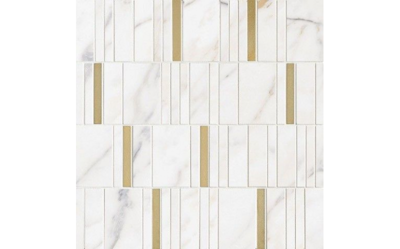 Мозаика Allmarble Wall Golden White Mosaico Barcode Lux 40X43 (M8HD)