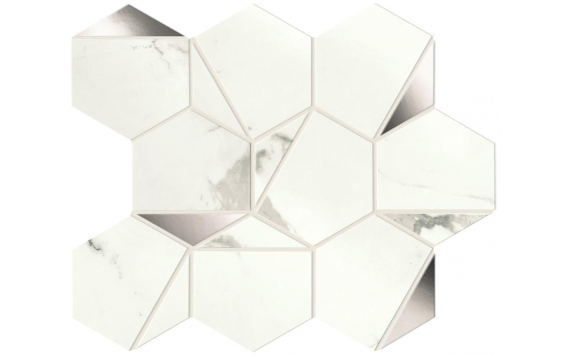Мозаика Marvel Shine Statuario Supremo Platino Hex Shiny (A4WV) 25,1x29