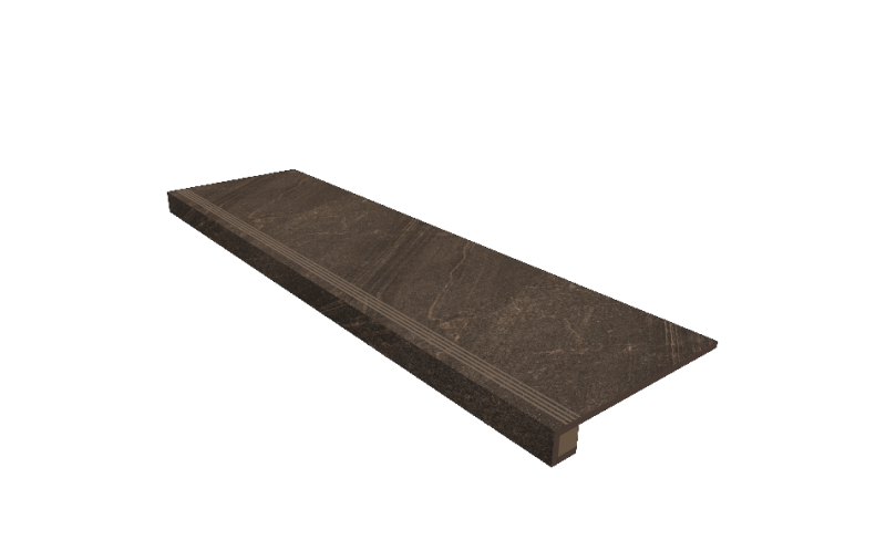 Ступень комплект Gabbro Brown GB04 33x120 неполированная+Подступенок 14.5x120