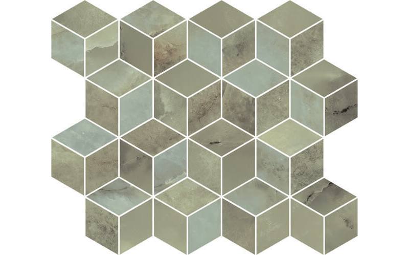 Декор Джардини T017\14025 Зеленый Мозаичный 37,5x45