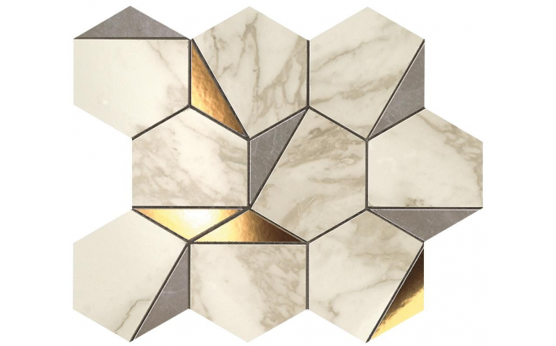 Мозаика Marvel Edge Gold Hex Gris-Calacatta (9EHG) 25,1x29