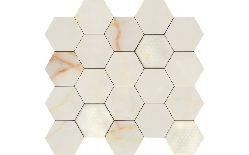 Мозаика 02616 Majestic Hexagon Onyx Lev 34X36