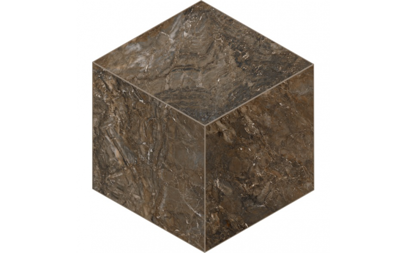 Мозаика BR04 Bernini Cube Dark Brown неполированная 29x25