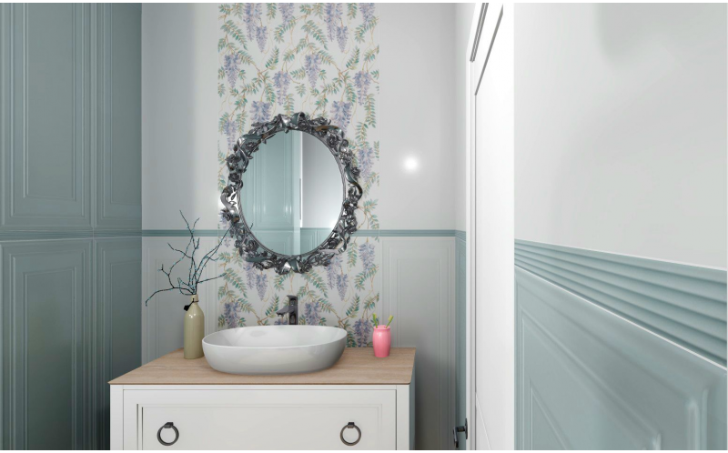 Настенная плитка Монфорте 14008R Белый Панель Обрезной 40x120