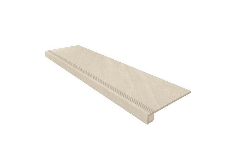 Ступень комплект Gabbro White GB01 33x120 неполированная+Подступенок 14.5x120