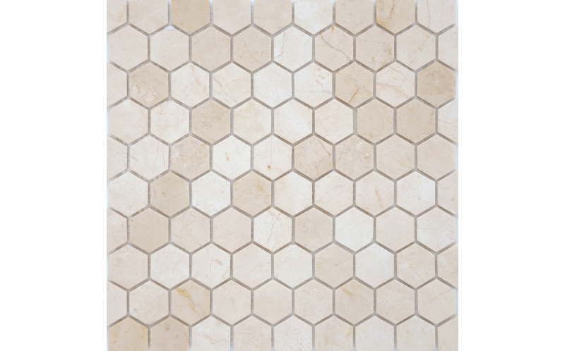 Мозаика Pietrine Hexagonal - Crema Marfil (Чип 18X30X6 Мм) 28,5X30,5