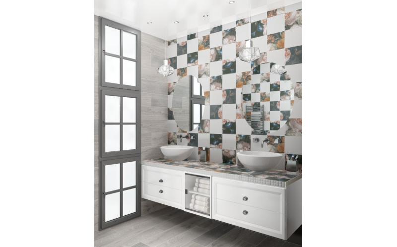 Настенная плитка Ателье 5182 Калейдоскоп Графит (1.04М 26Пл) 20x20