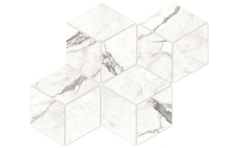 Мозаика Marvel Shine Statuario Supremo Mosaic Esagono Lapp (A42X) 30x35