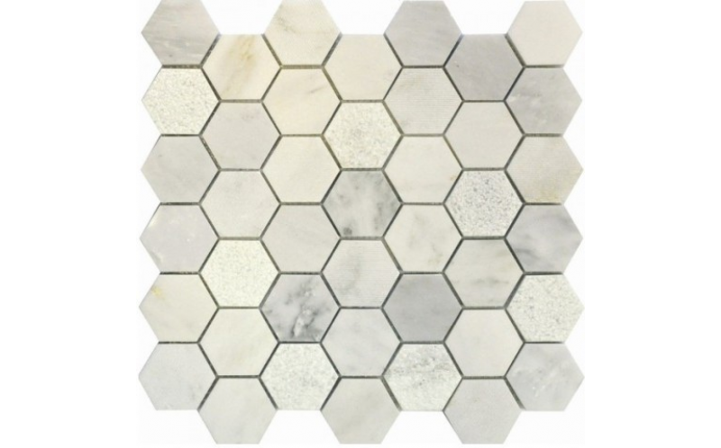 Мозаика из натурального камня Qs-Hex003-3F-48P/10 (чип 48X48X10 мм) 30,5x30,5