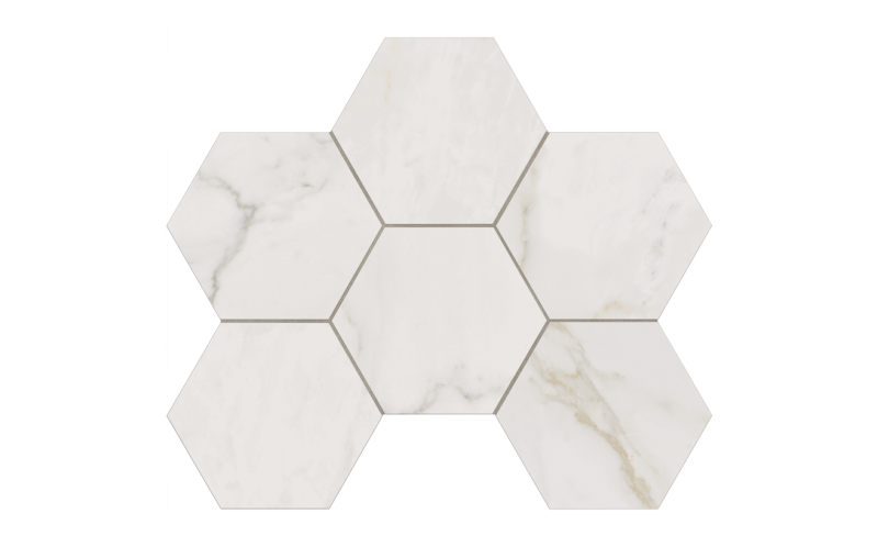 Мозаика Ideal White ID01 Hexagon 25x28.5 полированная