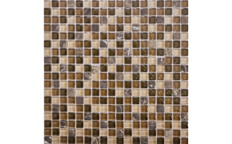 Стеклянная мозаика с камнем Qsg-022-15/8 (чип 15X15X8 мм) 30,5x30,5