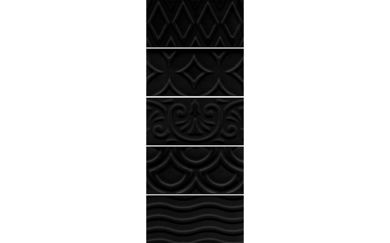 Настенная плитка Авеллино 16016 Черный Структура MIX 7,4x15