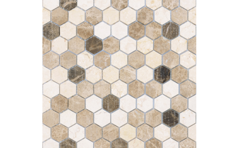 Мозаика Pietrine Hexagonal - Pietra Mix 1 (Чип 18X30X6 Мм) 28,5X30,5