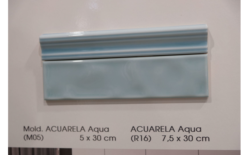 Бордюр Acuarela Mold Aqua 5x30