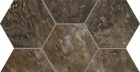 Мозаика BR04 Bernini Hexagon Dark Brown неполированная 25x28,5