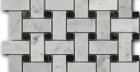 Мозаика Bianco Carrara + Nero Marquina 3*6*1 30,5*30,5