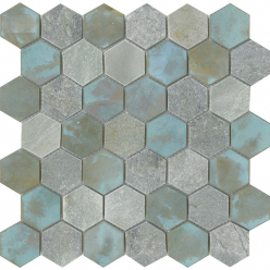 Мозаика Worn Hexagon Verdigris (L241715271) 30X30,5