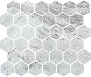 Мозаика MISTO HEXAGON GREY LAPPATO 24.5x28