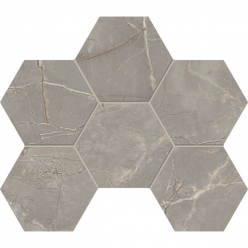 Мозаика BR03 Bernini Hexagon Grey полированная 25x28,5