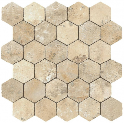 Мозаика Aix Blanc Honeycomb Tumbled (A0UA) 30x31