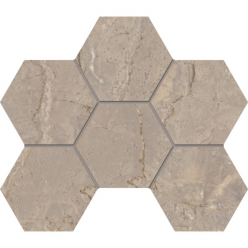 Мозаика BR02 Bernini Hexagon Beige полированная 25x28,5
