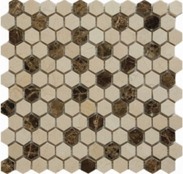 Мозаика из натурального камня Qs-Hex027-25P/10 (чип 25X25X10 мм) 30,5x30,5