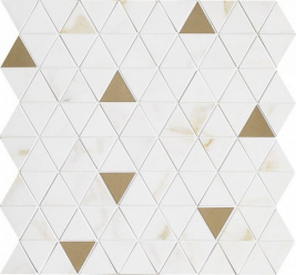Мозаика M8H1 Allmarble Wall Golden White Sat.mosaico Tria 40X43