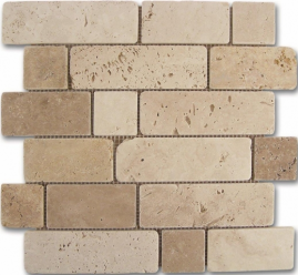 Мозаика Mosaico Travertino Brick 184996 D-515 30,5X30,6