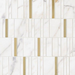Мозаика Allmarble Wall Golden White Mosaico Barcode Lux 40X43 (M8HD)