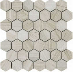 Мозаика из натурального камня Qs-Hex012-3F-48H/10 (чип 48X48X10 мм) 30,5x30,5