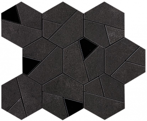 Мозаика Boost Tarmac Mosaico Hex Black (AN7B) 25x28,5